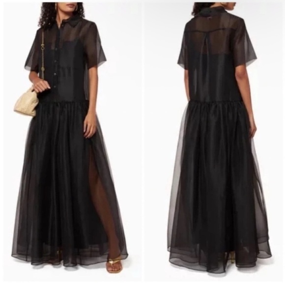 STAUD Dresses & Skirts - Staud Riley Organza Maxi Dress Black NWT